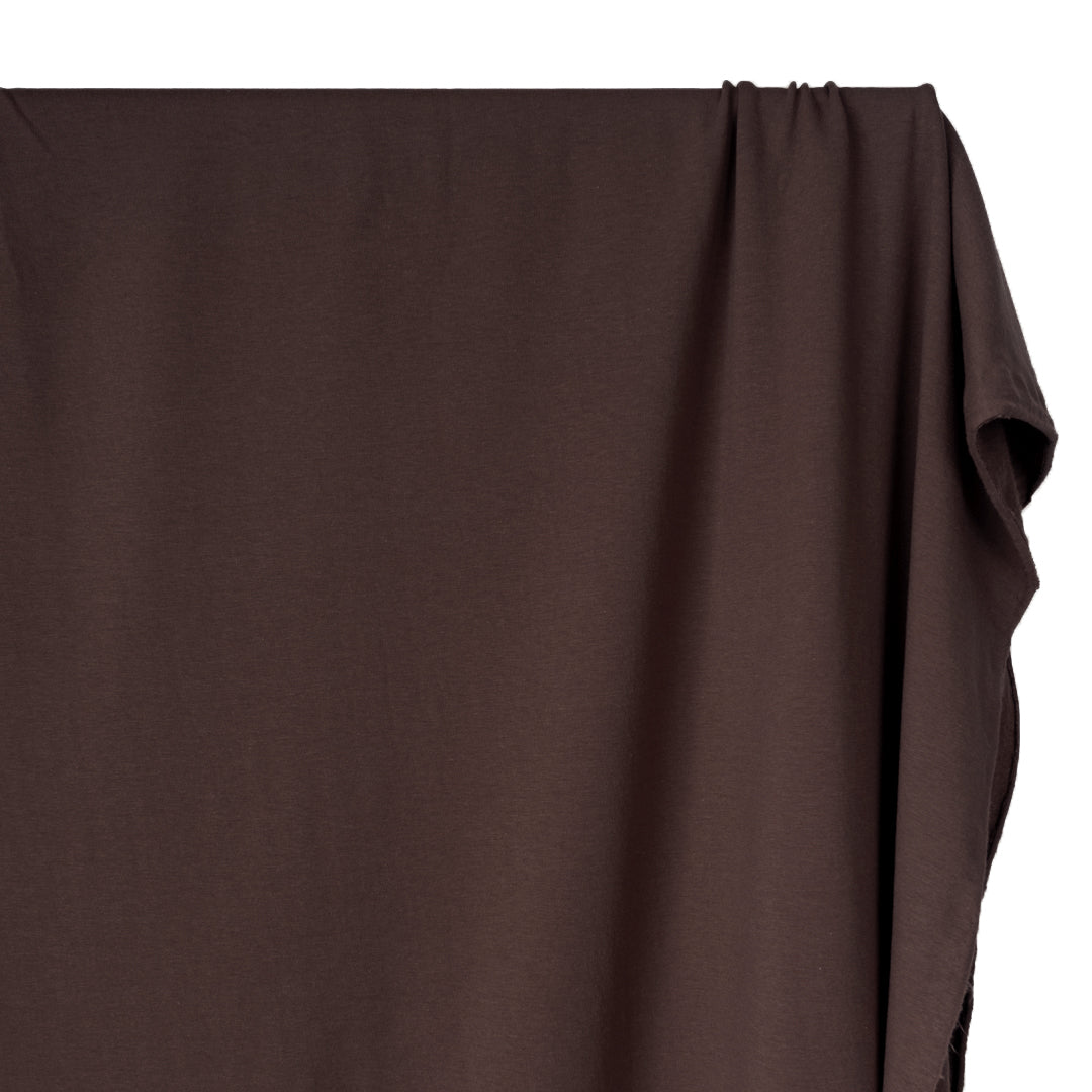 Bamboo & Cotton Stretch Fleece in Coffee Bean | Blackbird Fabrics