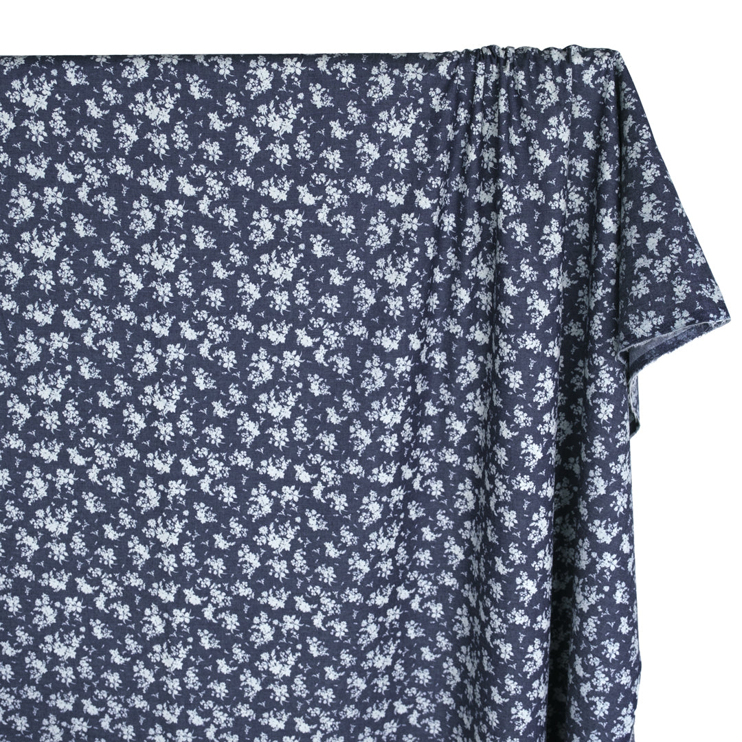 Bouquet Lightweight Denim Shirting - Indigo/Ivory | Blackbird Fabrics