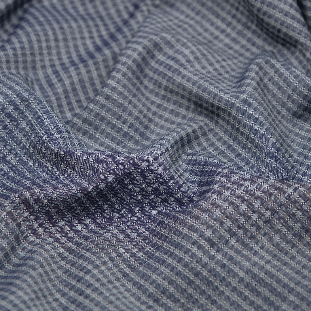 Deadstock Cone Mills Jacquard Denim Shirting - Indigo Chambray | Blackbird Fabrics