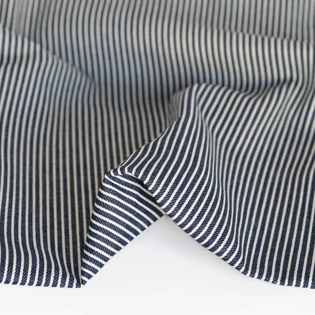 11oz Hickory Stripe Denim - Indigo/Natural