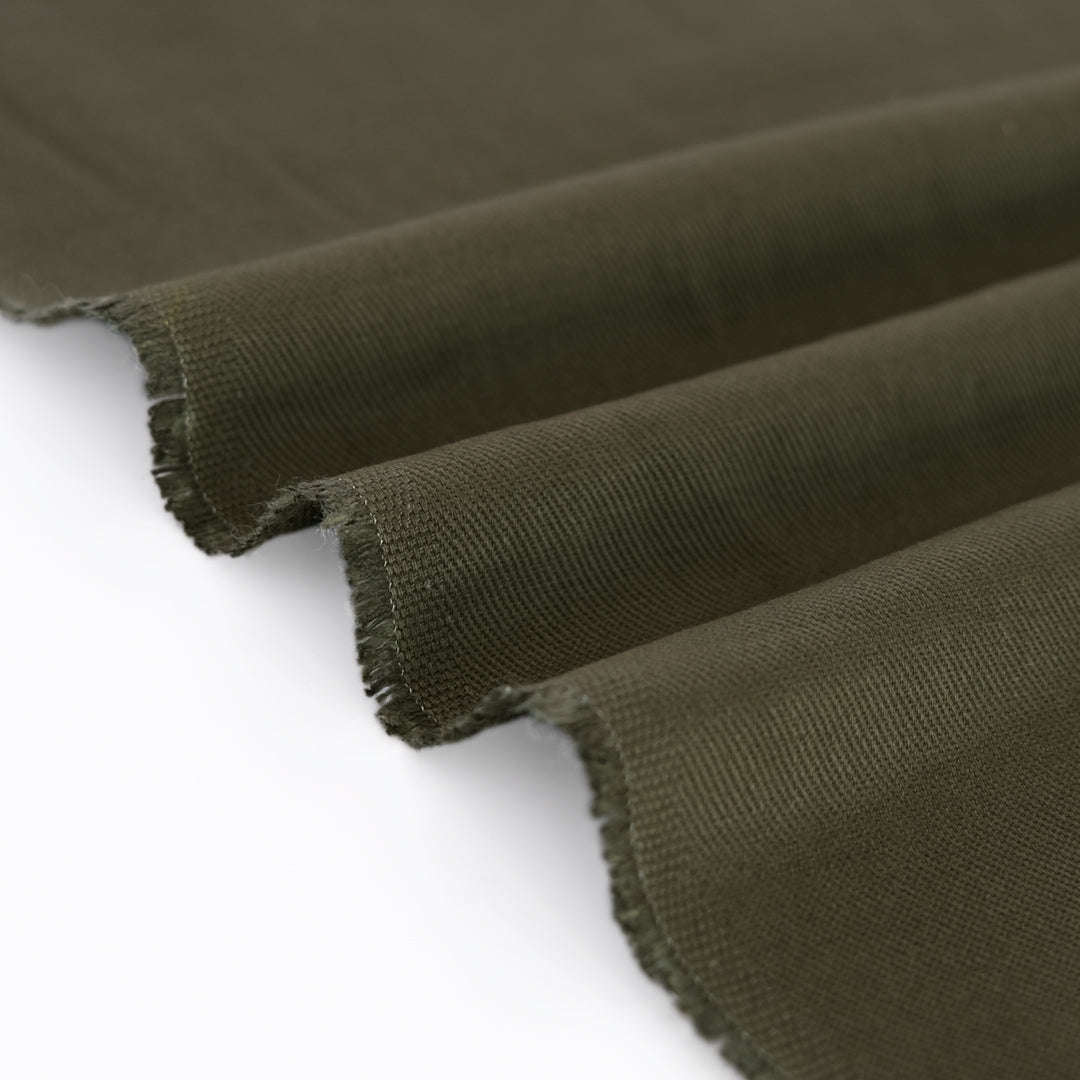 9oz Brushed Bull Denim - Olive Drab