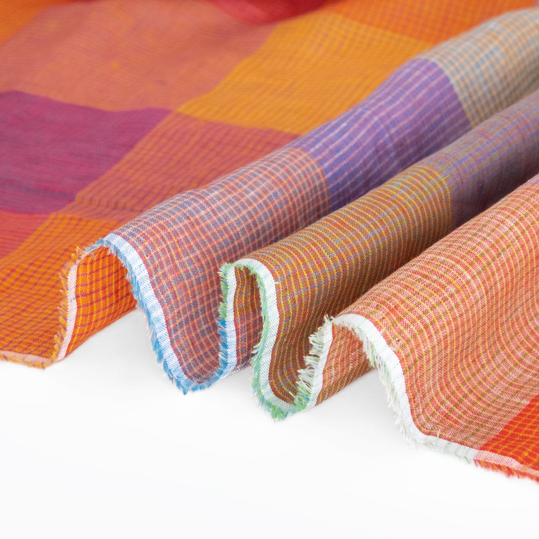 Prism Check Yarn-Dyed Linen - Rainbow | Blackbird Fabrics