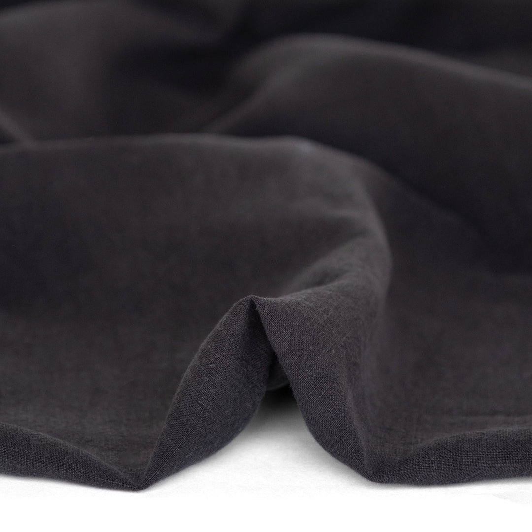 Washed Linen - Black | Blackbird Fabrics