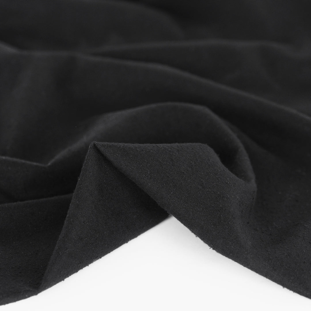 Raw Silk Noil - Black