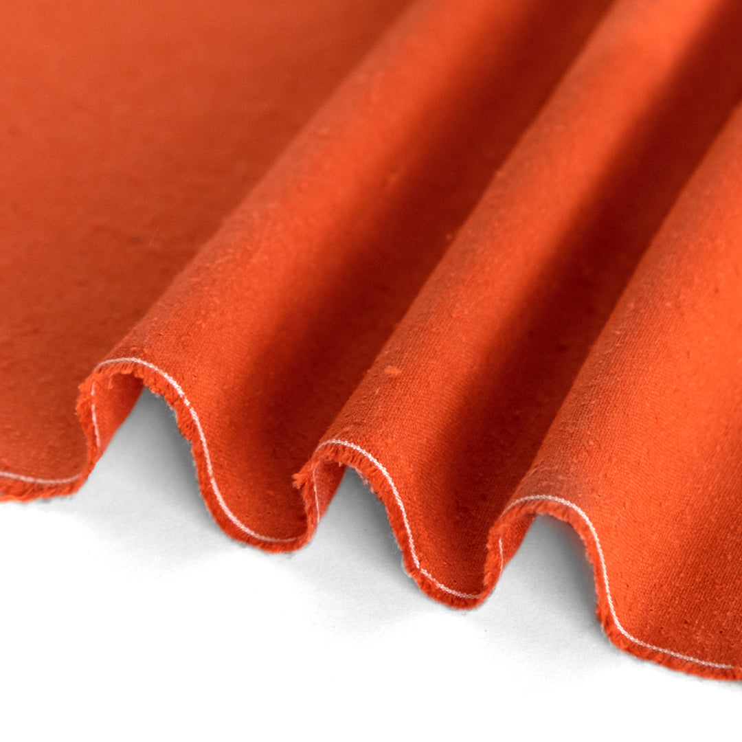 Raw Silk Noil - Blood Orange