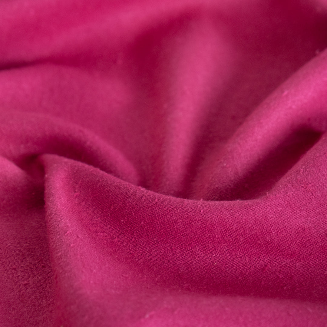 Raw Silk Noil - Magenta Rose