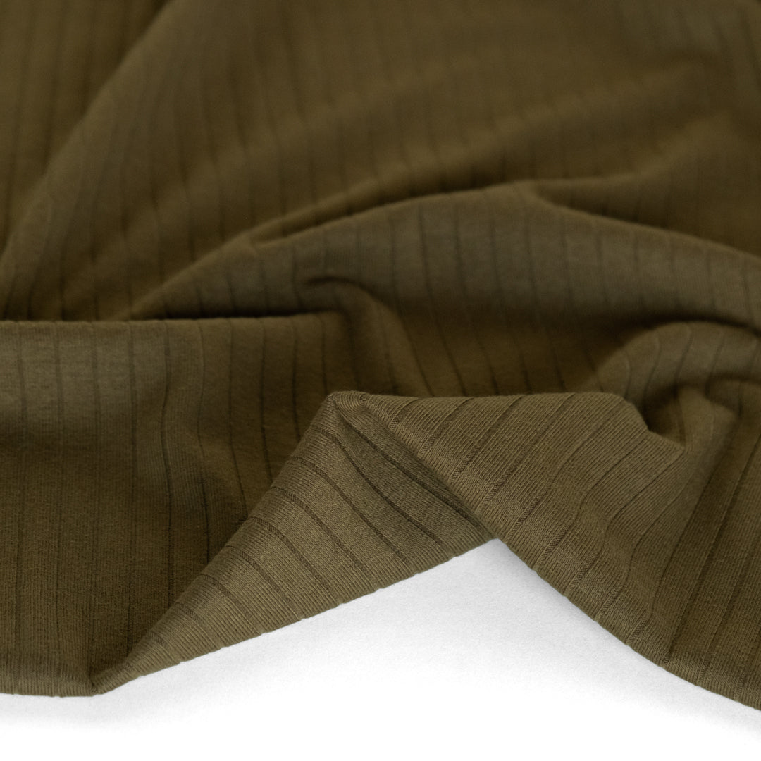 Wide Rib Knit - Dark Olive