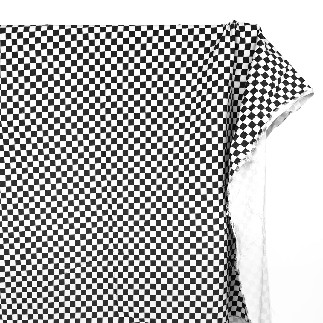 Checkerboard Printed Cotton Twill - Black/Ivory