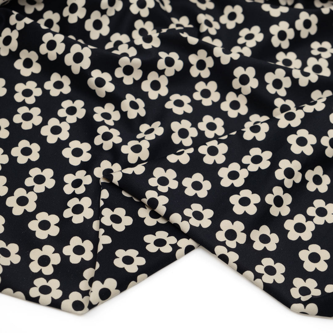 Mini Buttercup Recycled Nylon Swim Tricot - Black Liquorice | Blackbird Fabrics