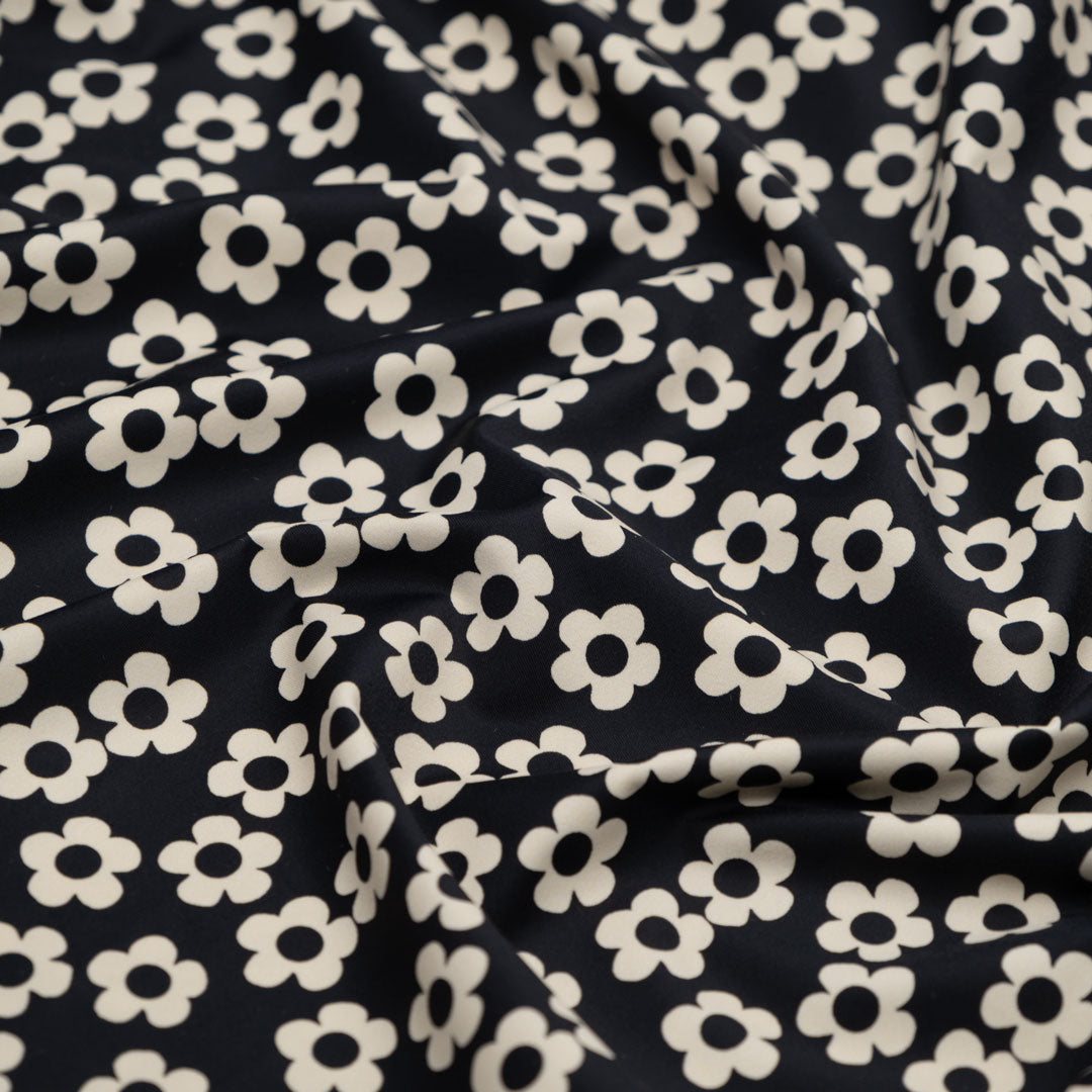 Mini Buttercup Recycled Nylon Swim Tricot - Black Liquorice | Blackbird Fabrics