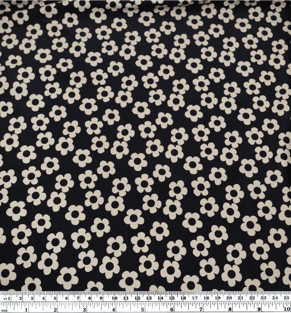 Mini Buttercup Recycled Nylon Swim Tricot - Black Liquorice | Blackbird Fabrics