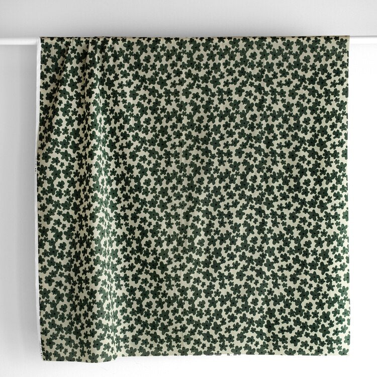 Floral Print Cotton Lawn - Pine/Ecru