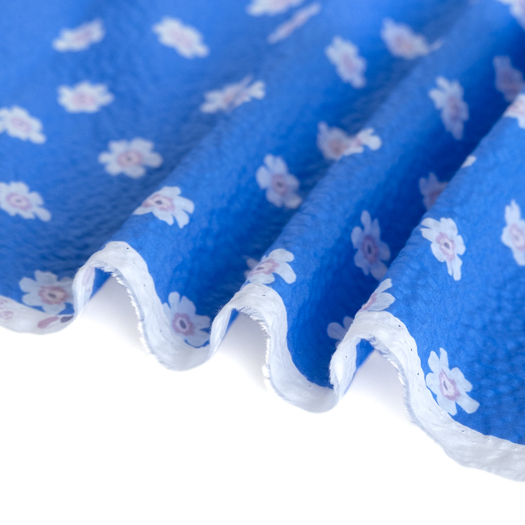 Bloom Print Crinkle Cotton - Sky Blue | Blackbird Fabrics