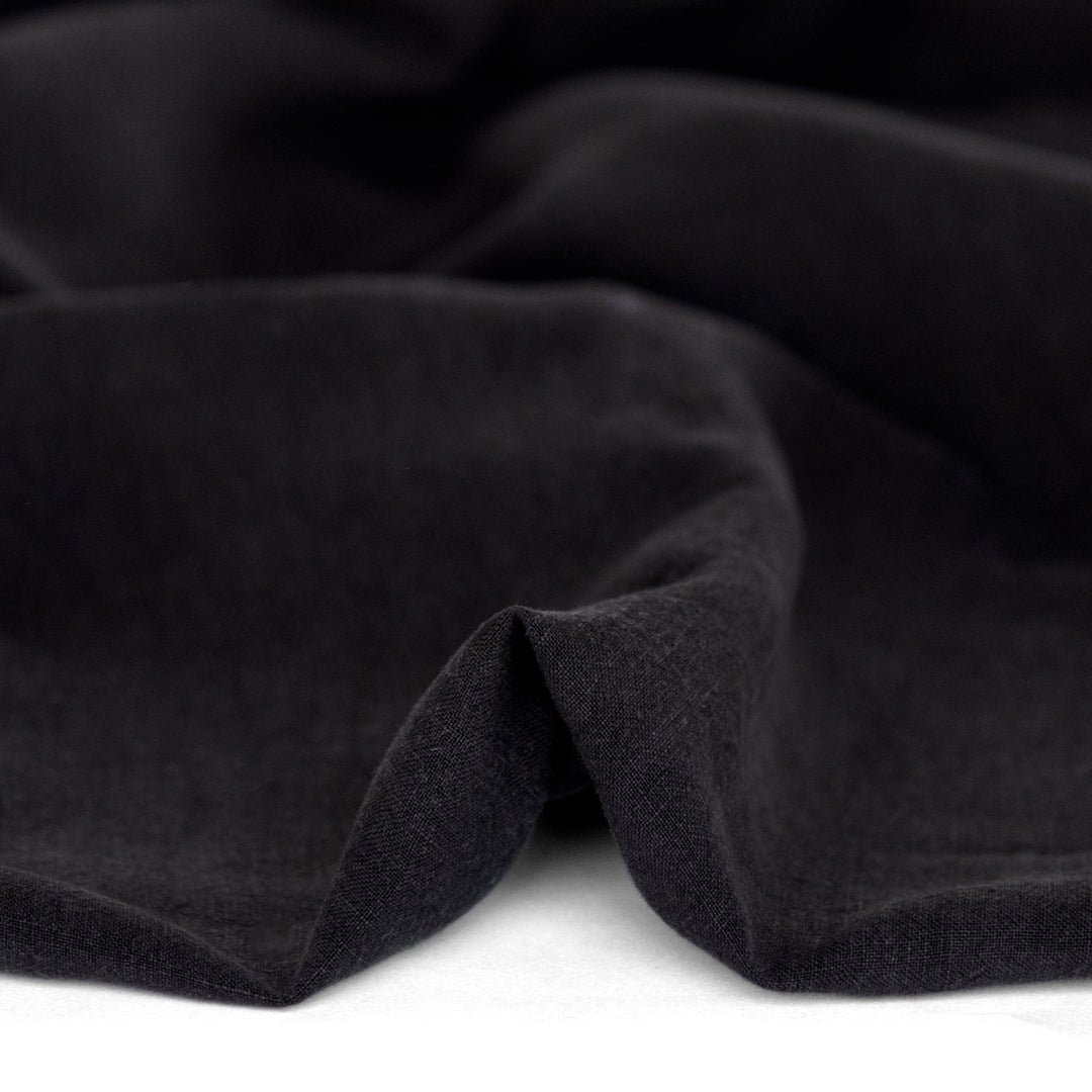 Washed Linen - Black | Blackbird Fabrics