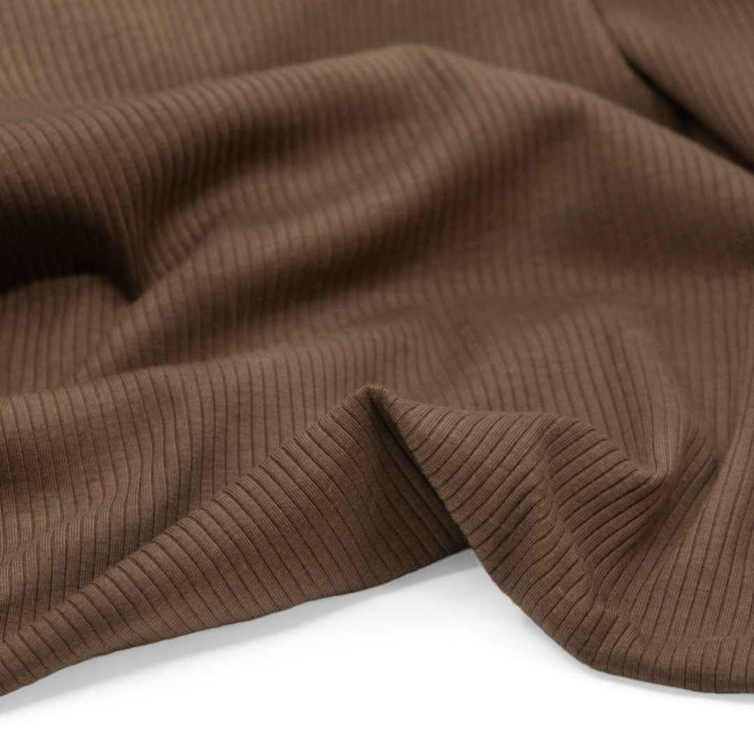 Unwind Bamboo Cotton Rib Knit - Crimini | Blackbird Fabrics