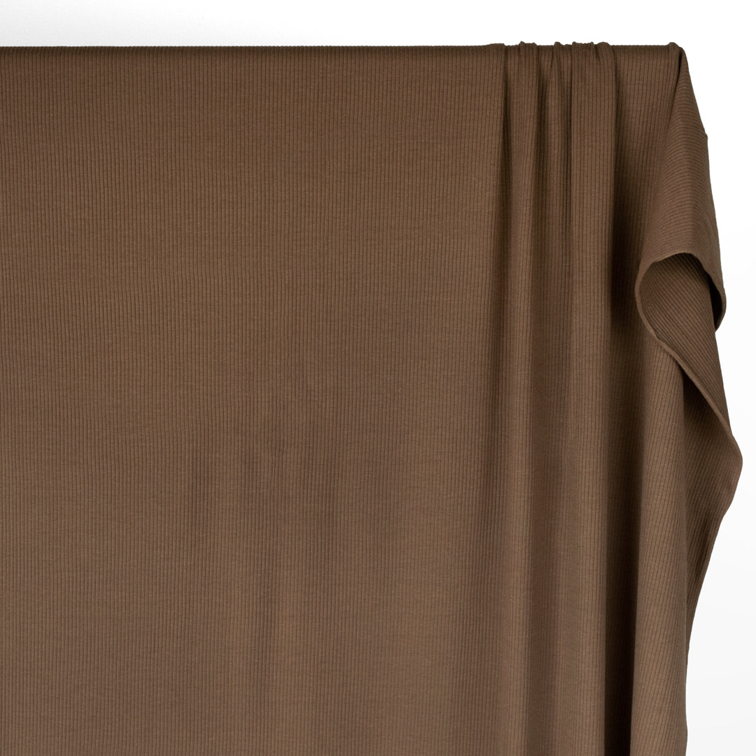 Unwind Bamboo Cotton Rib Knit - Crimini | Blackbird Fabrics