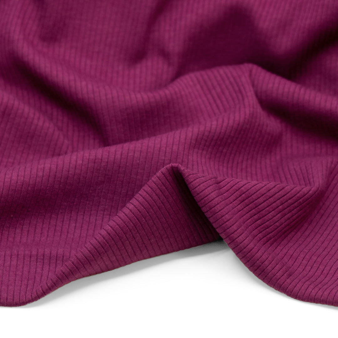 Unwind Bamboo Cotton Rib Knit - Amaranth | Blackbird Fabrics