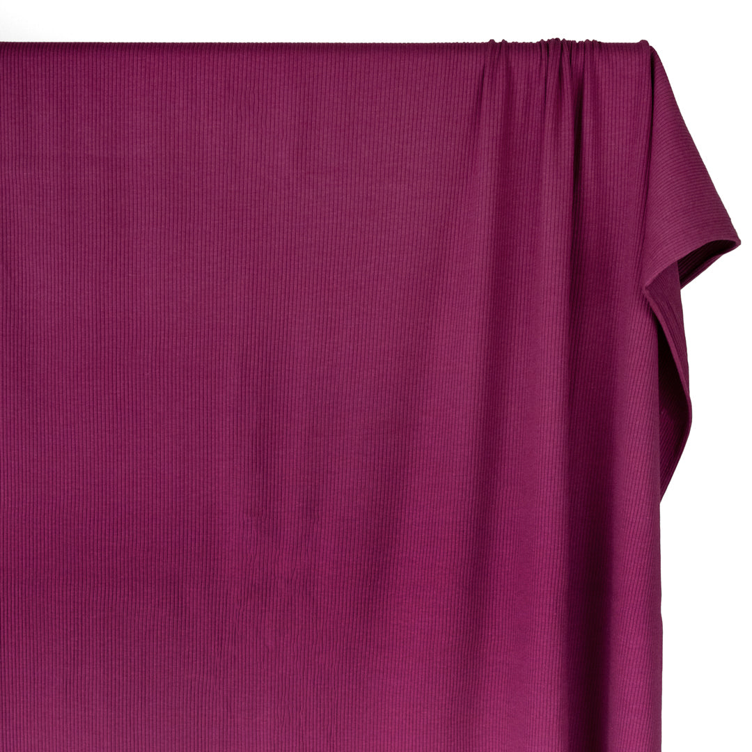 Unwind Bamboo Cotton Rib Knit - Amaranth | Blackbird Fabrics