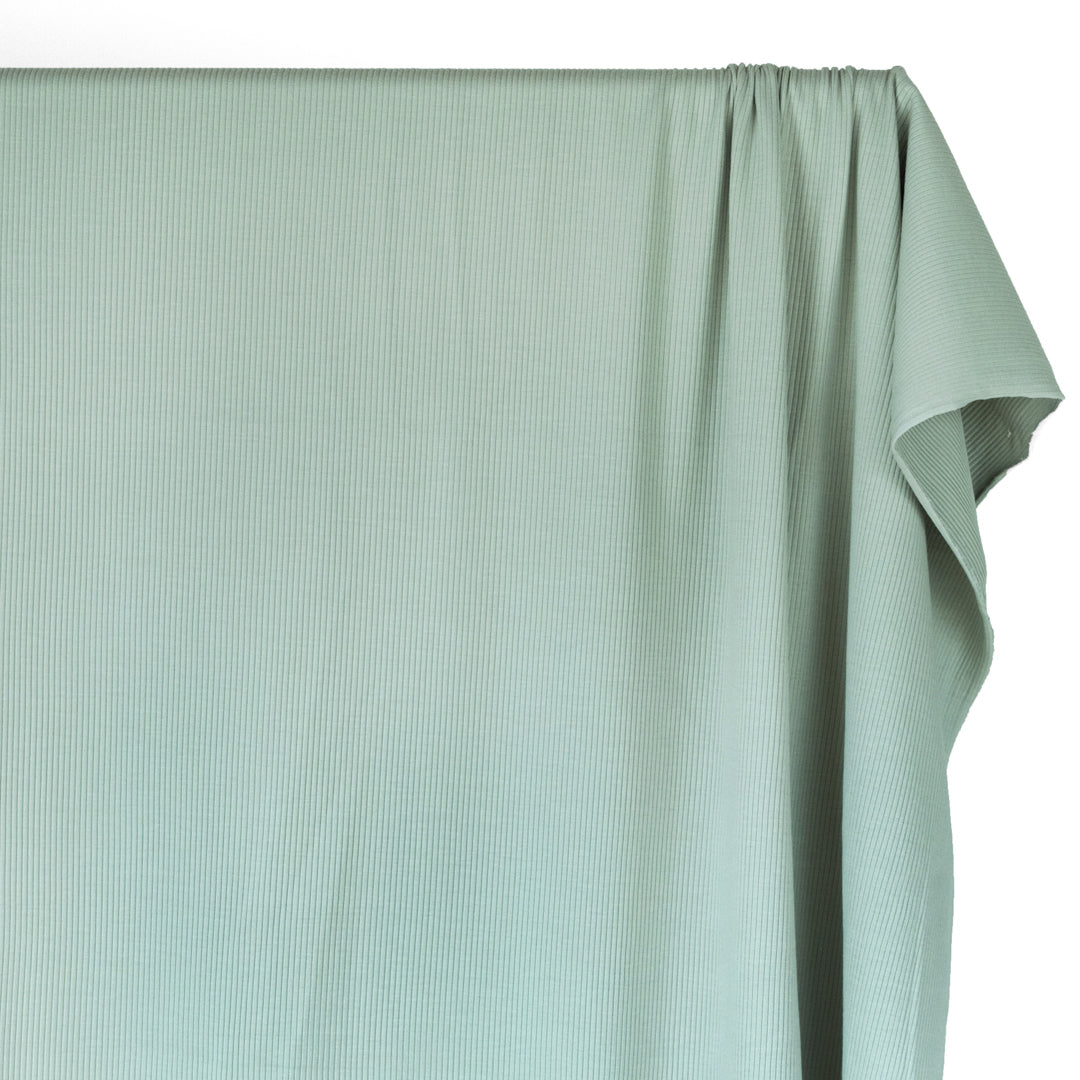 Unwind Bamboo Cotton Rib Knit - Aquamarine | Blackbird Fabrics
