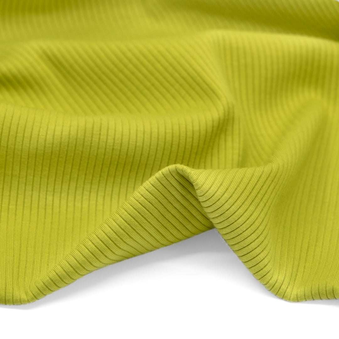 Unwind Bamboo Cotton Rib Knit - Electric Lime | Blackbird Fabrics