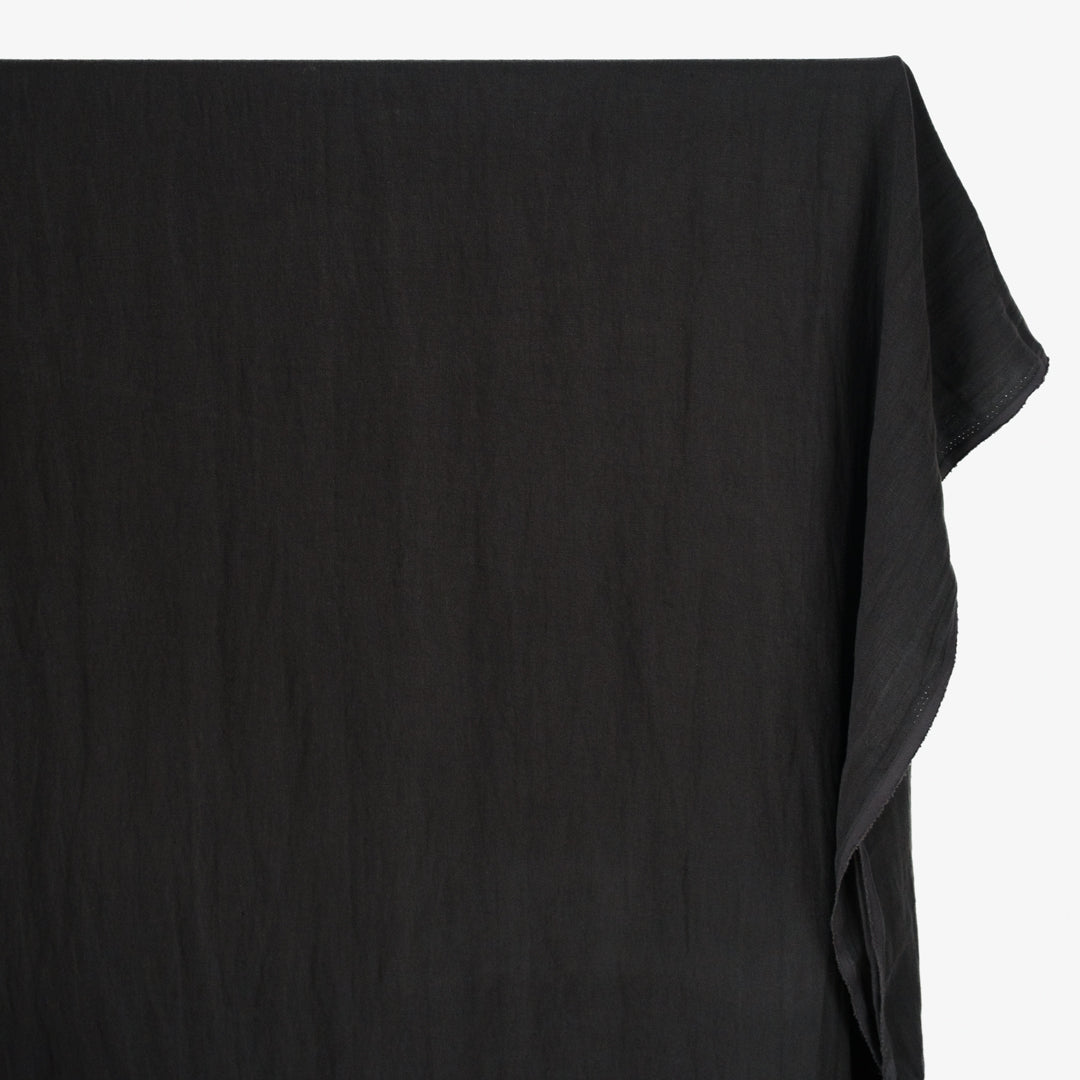 6.5oz Laundered Linen Twill - Black