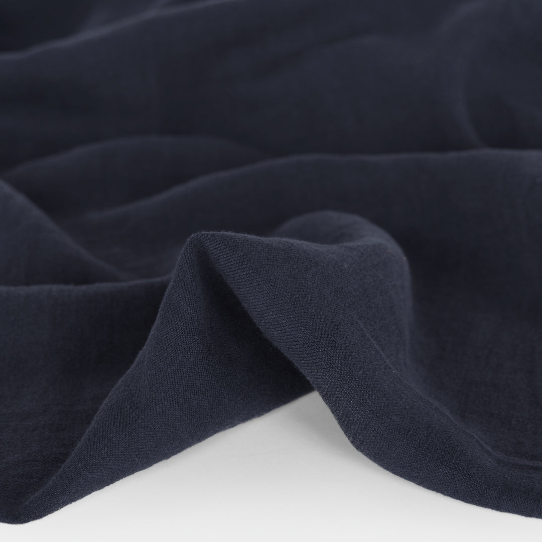 6.5oz Laundered Linen Twill - Navy