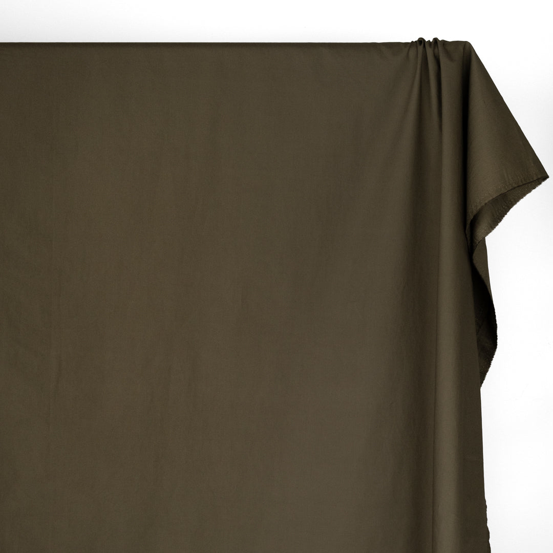 Washed Cotton Poplin - Olive | Blackbird Fabrics