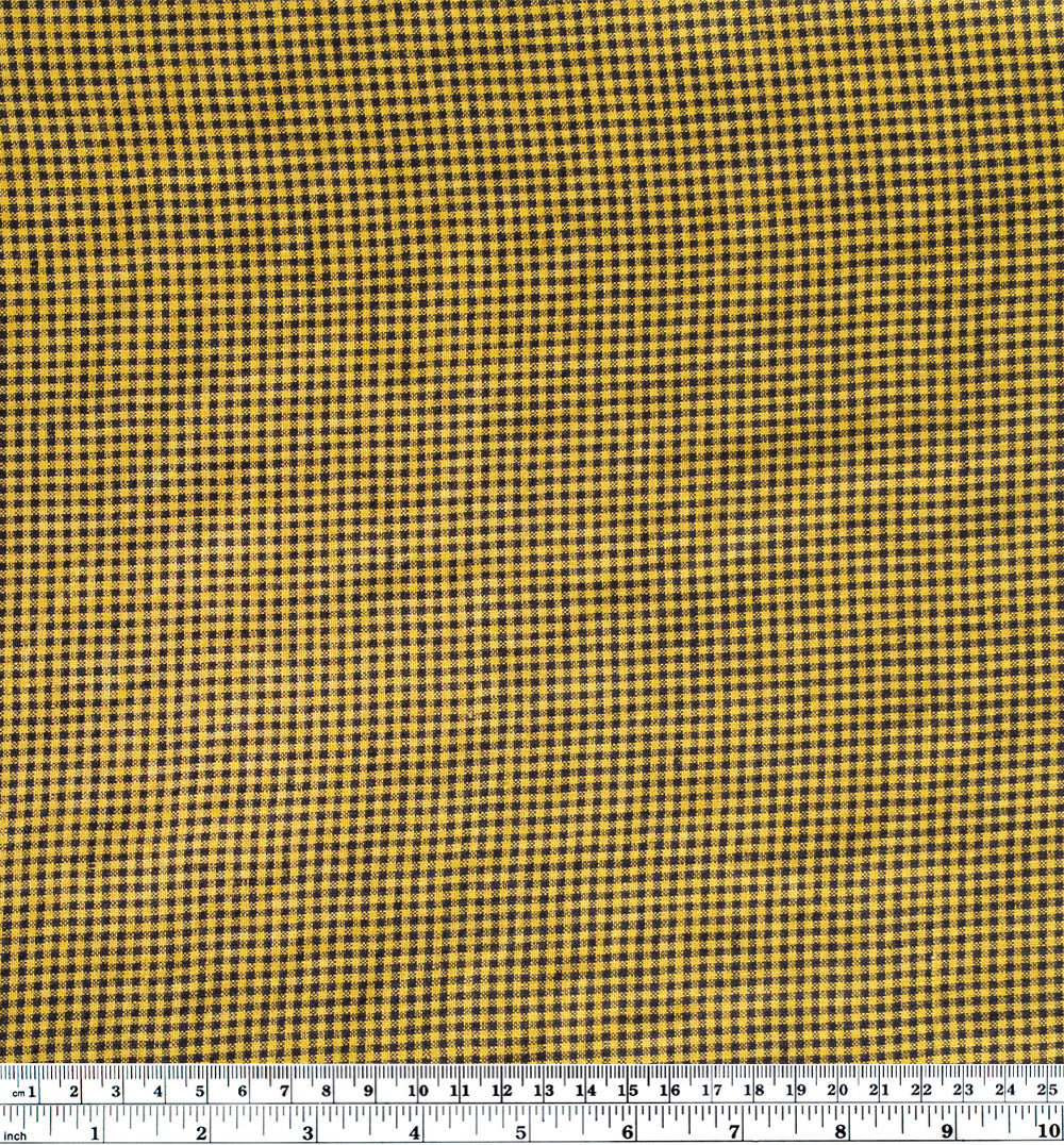 Micro Gingham Yarn Dyed Linen - Chartreuse/Black | Blackbird Fabrics