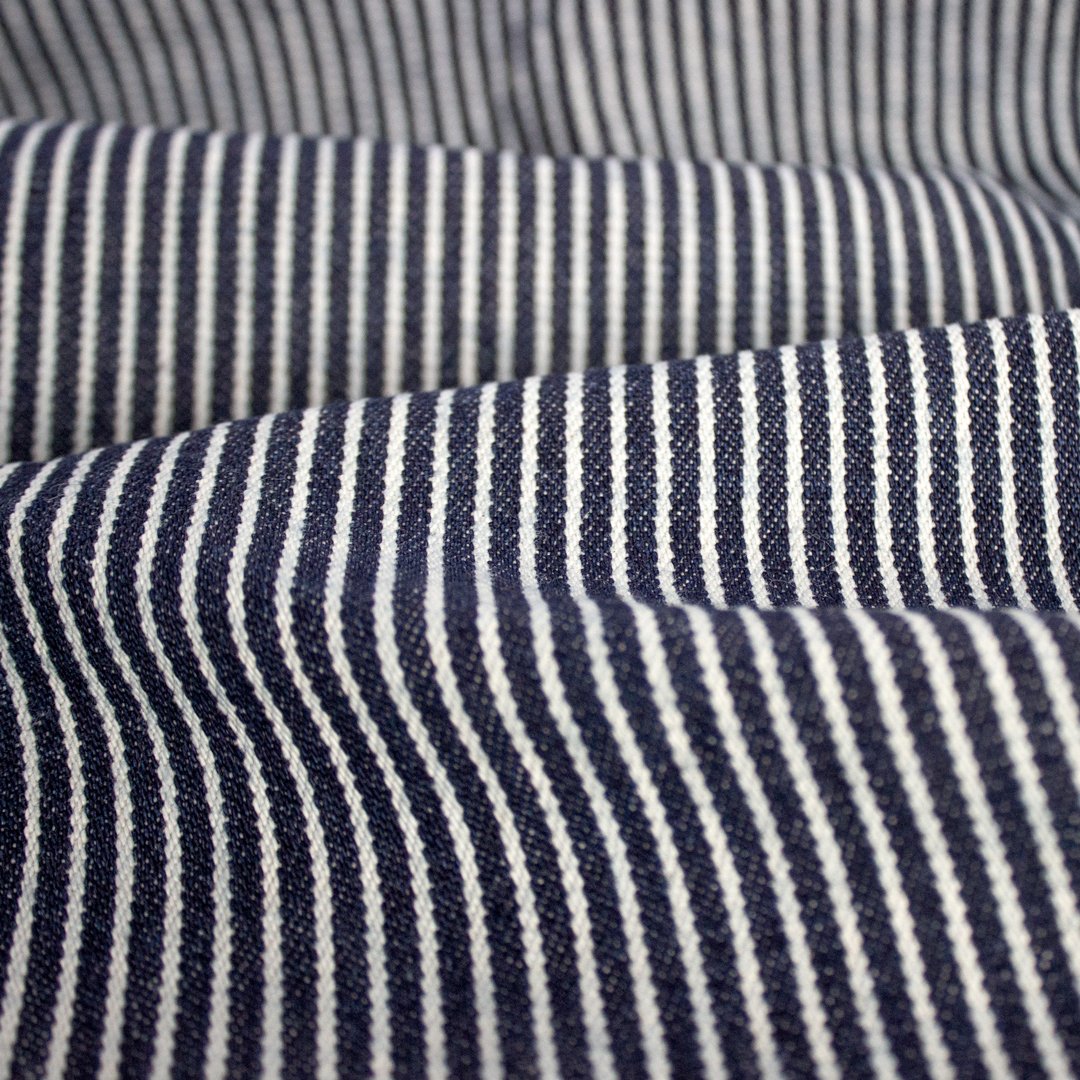 11oz Hickory Stripe Denim - Indigo/Natural