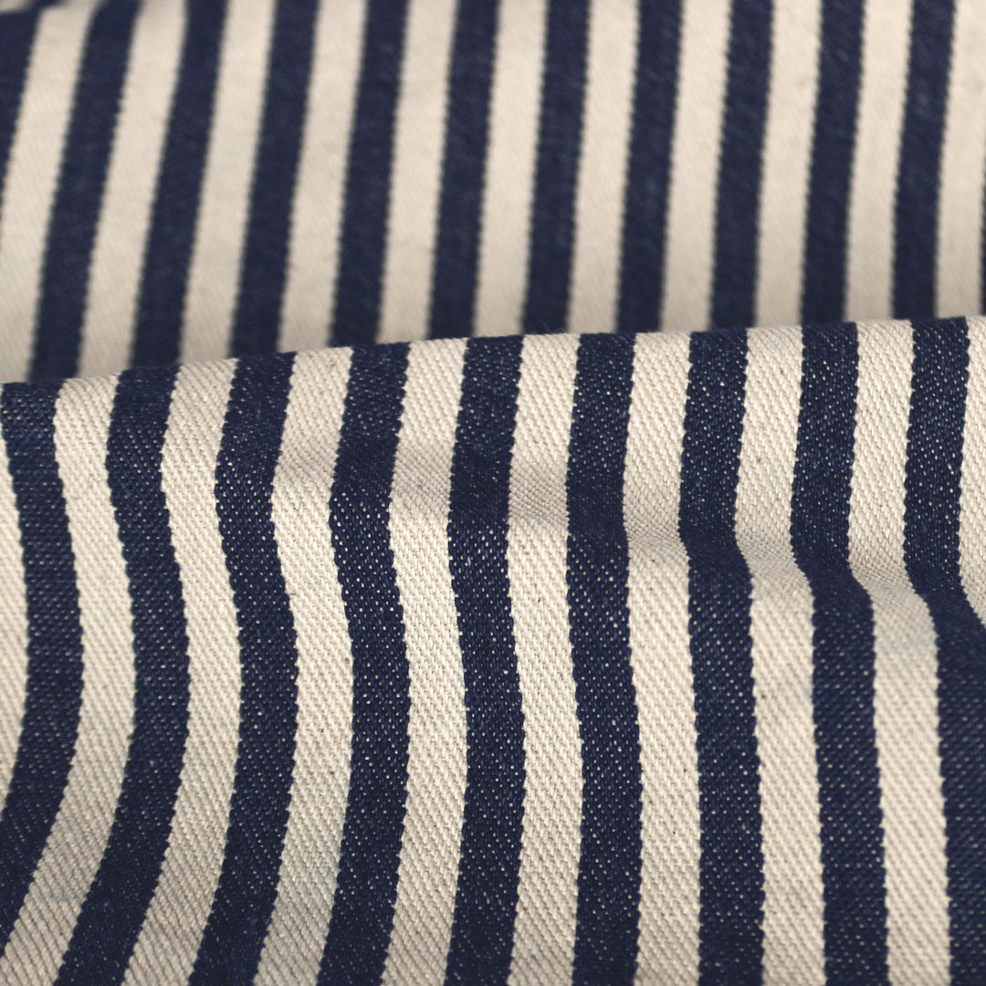 12oz Wide Railroad Striped Denim - Indigo/Ecru
