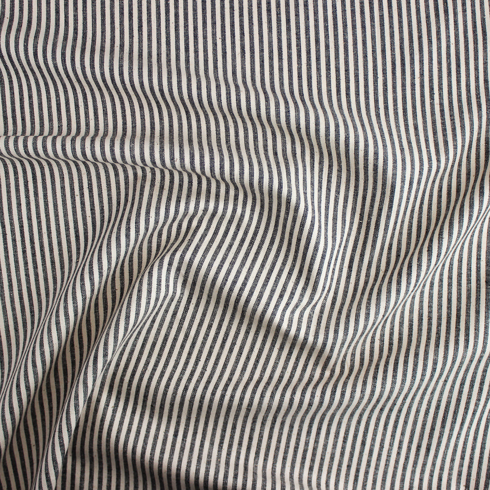 6oz Hemp & Organic Cotton Canvas Stripe - Black/Natural