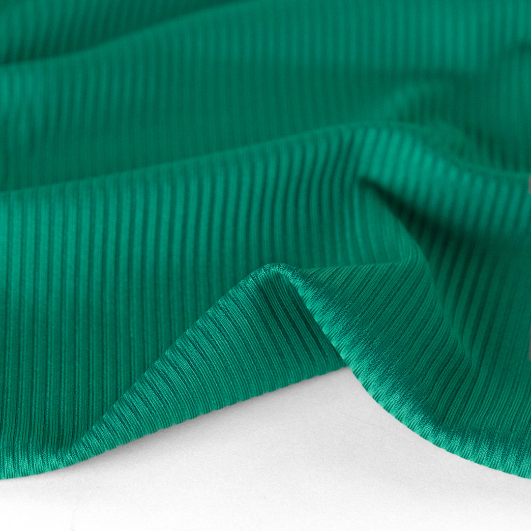 Recycled Poly Ribbed Swim Tricot - Viridian Green | Blackbird Fabrics