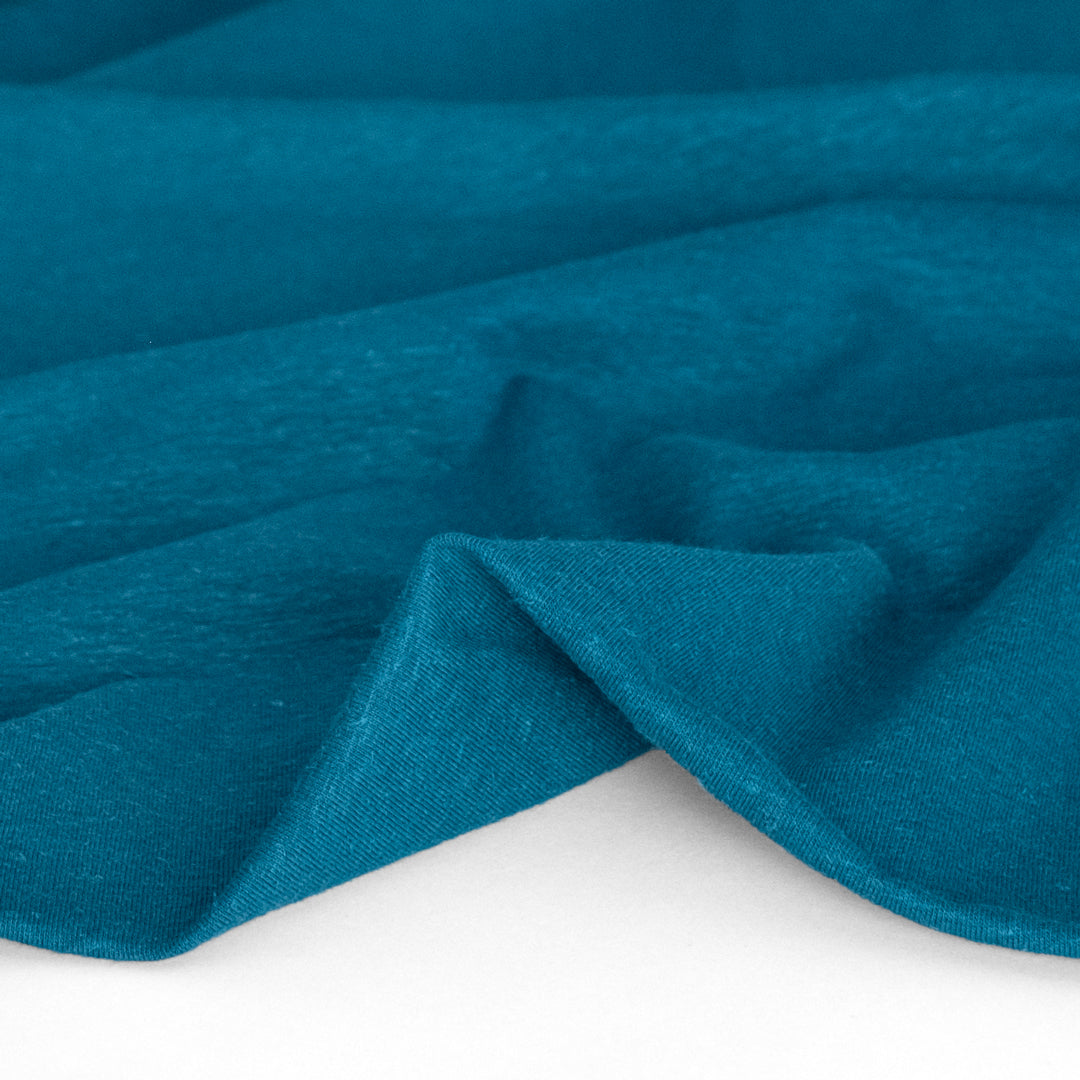 Hemp & Organic Cotton Jersey - Teal | Blackbird Fabrics