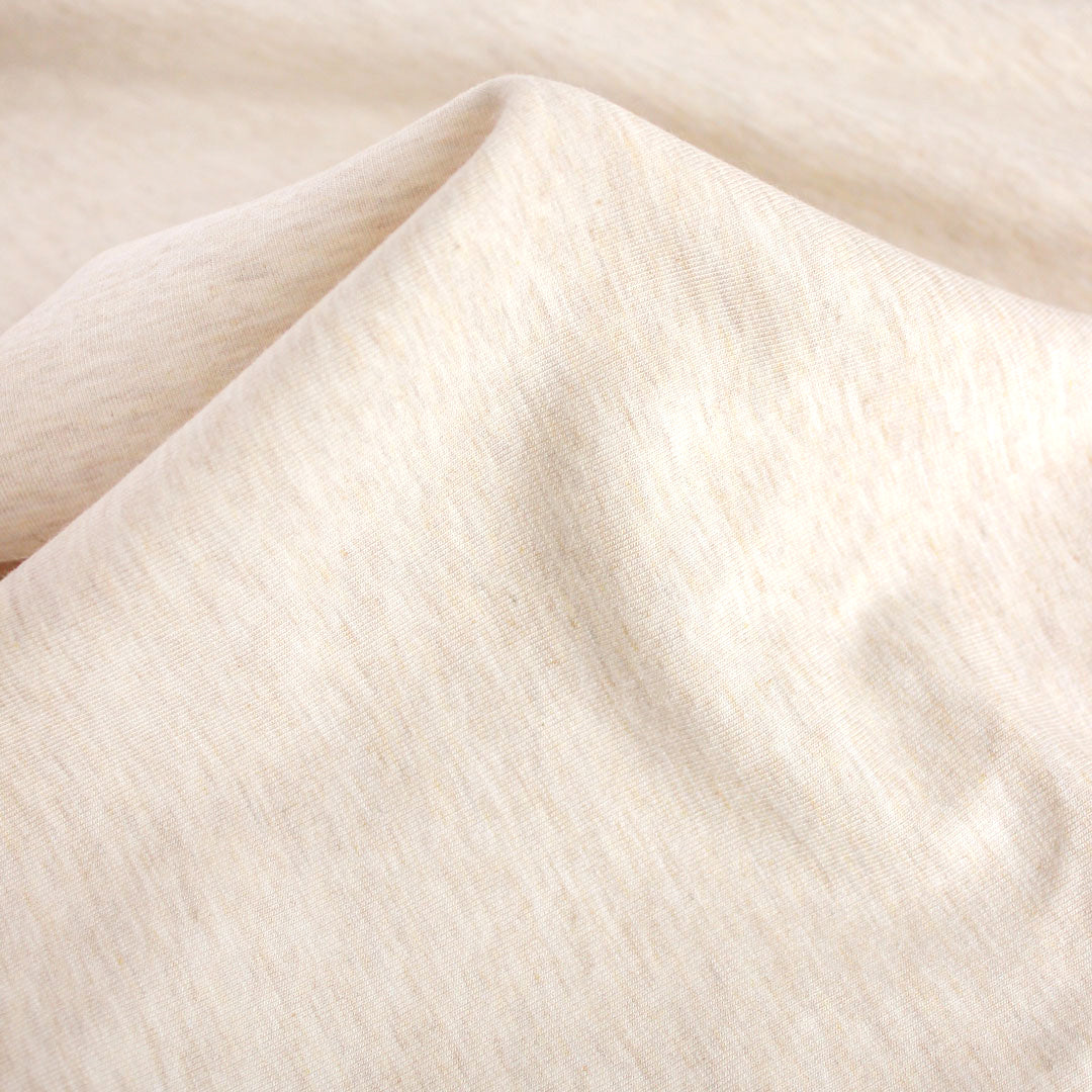 Bamboo & Cotton Stretch Fleece - Heather Almond