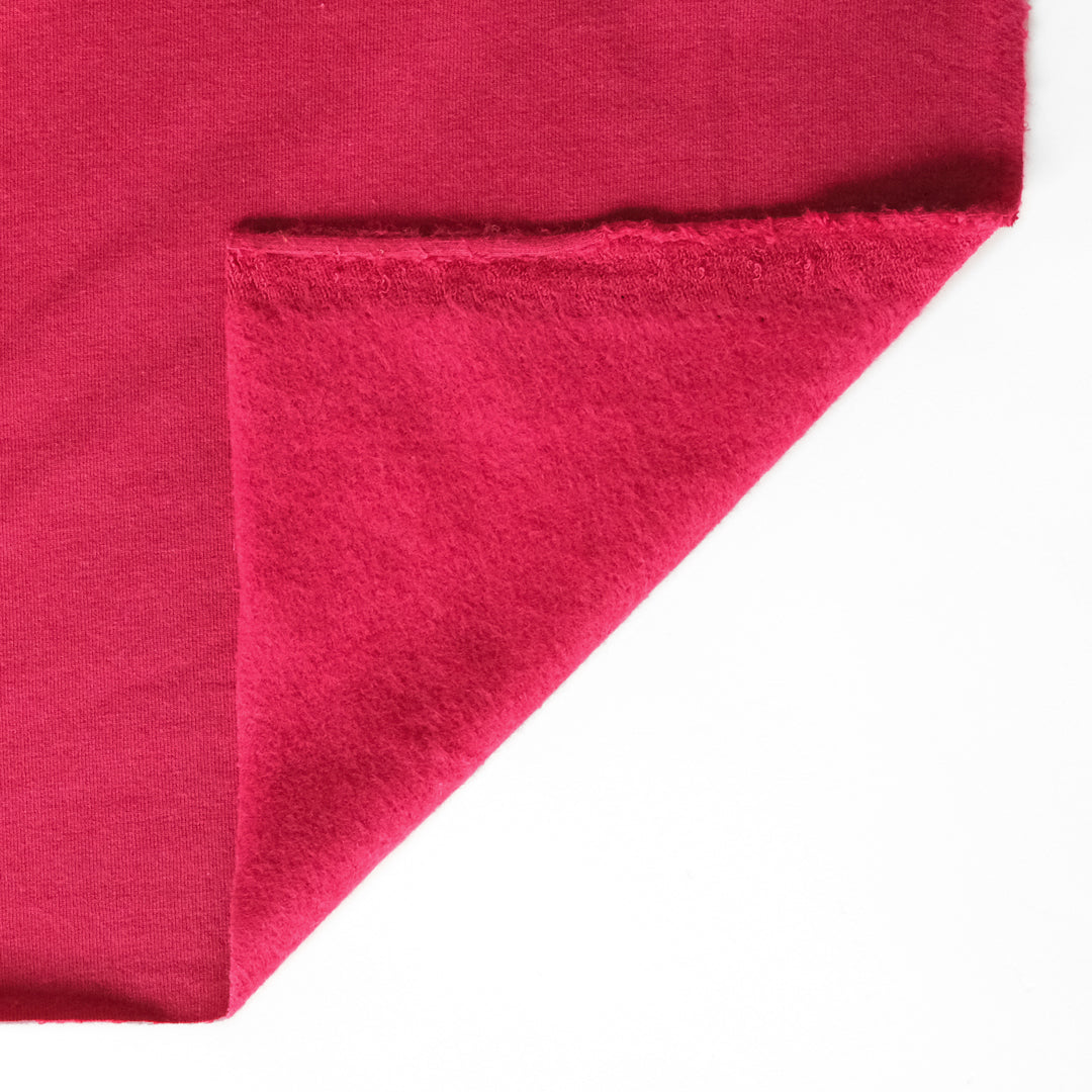 Bamboo & Cotton Stretch Fleece - Raspberry