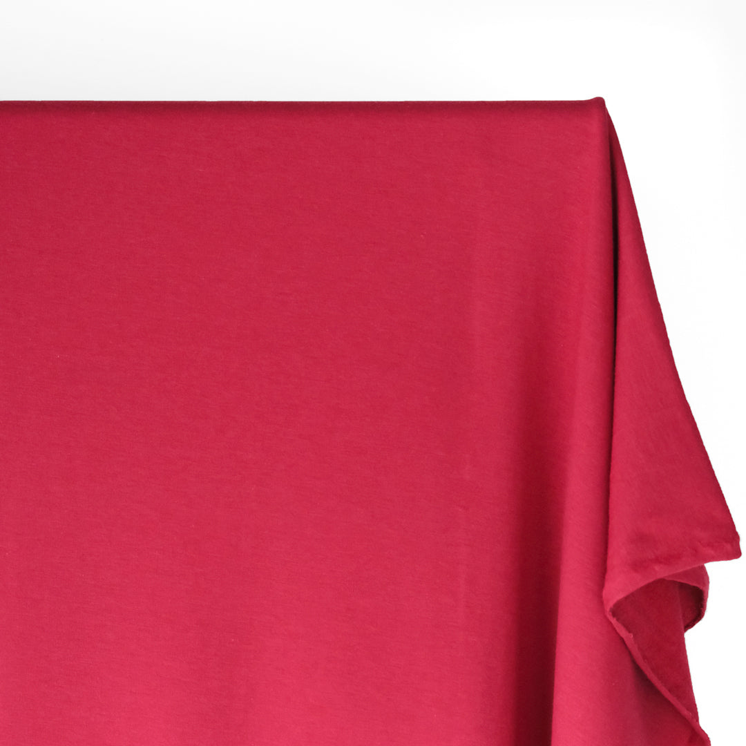 Bamboo & Cotton Stretch Fleece - Raspberry