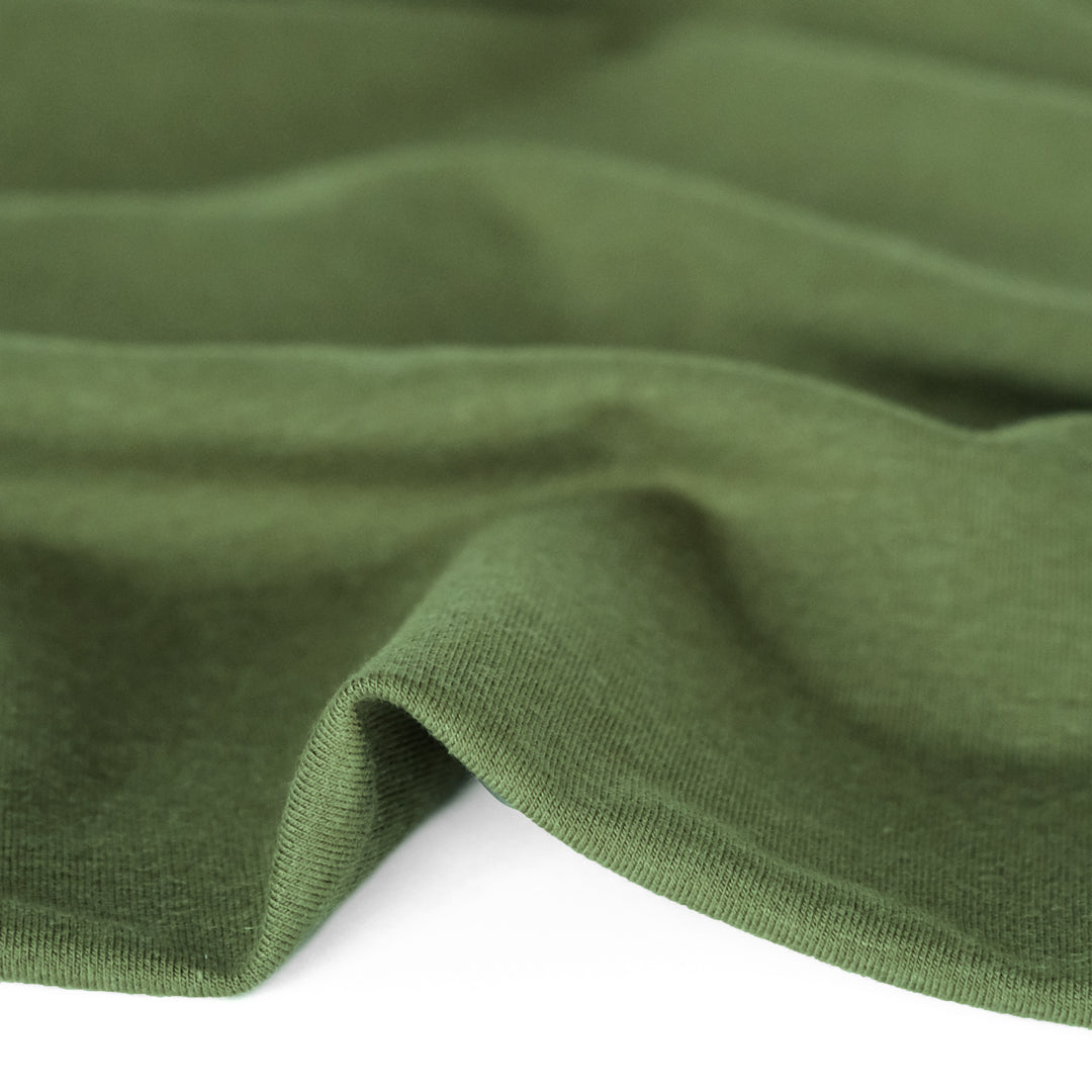 Bamboo & Cotton Stretch Fleece - Grass