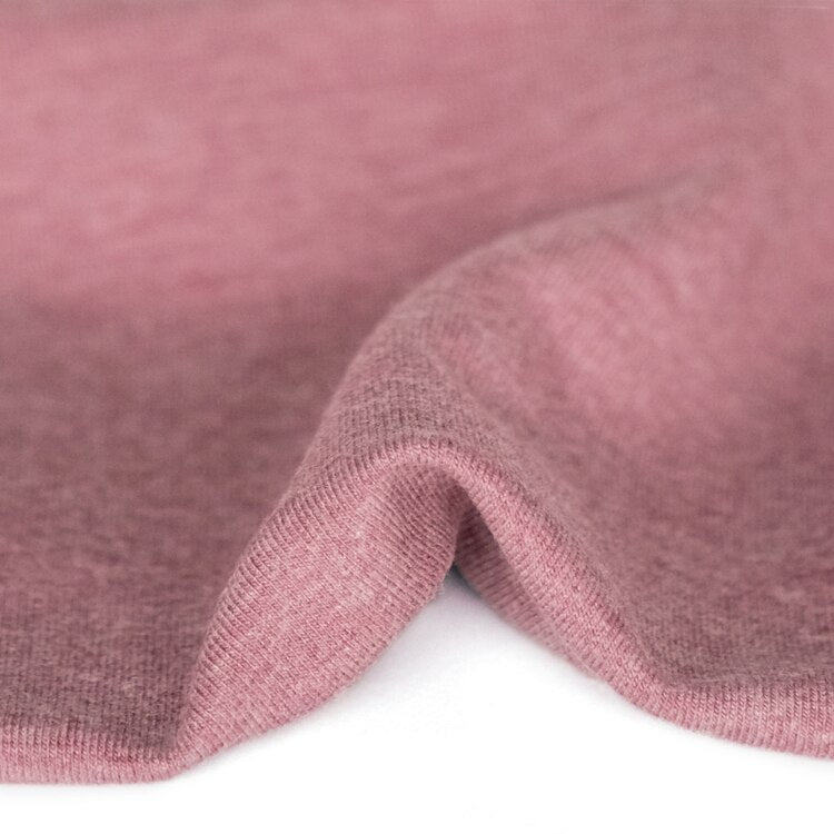 Bamboo & Cotton Stretch Fleece - Heather Dusty Rose