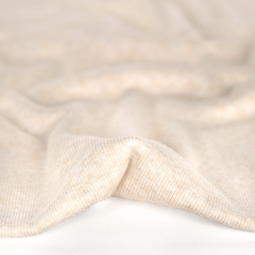 Bamboo & Cotton 2x2 Ribbing - Heather Almond