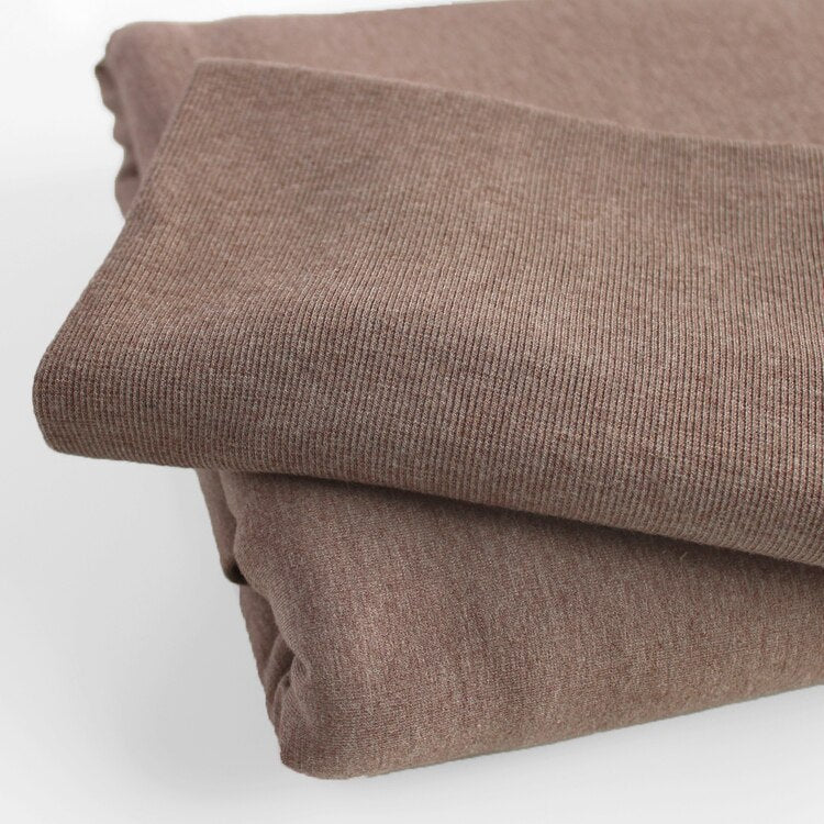 Bamboo & Cotton 2x2 Ribbing - Heather Mocha