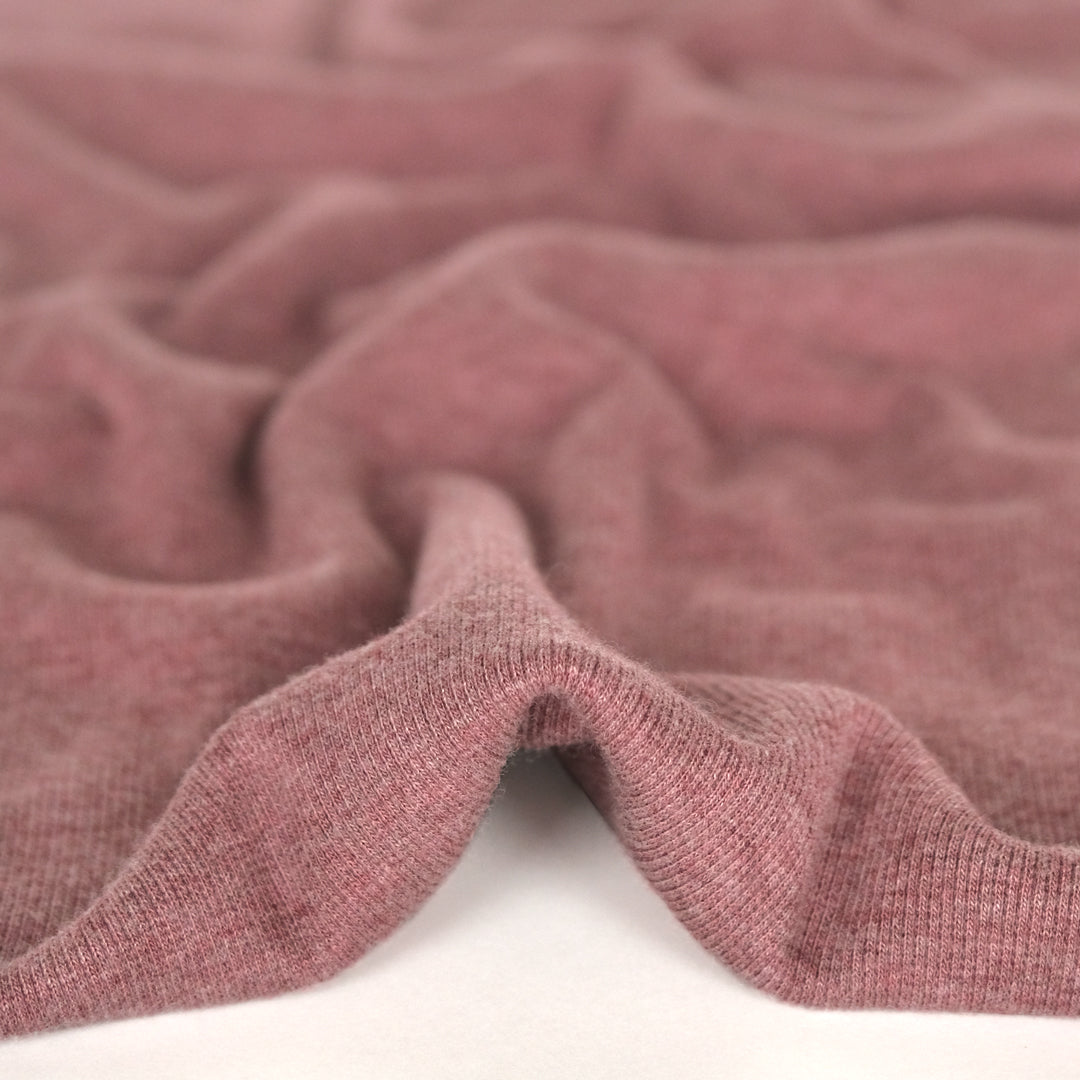 Bamboo & Cotton 2x2 Ribbing - Heather Dusty Rose