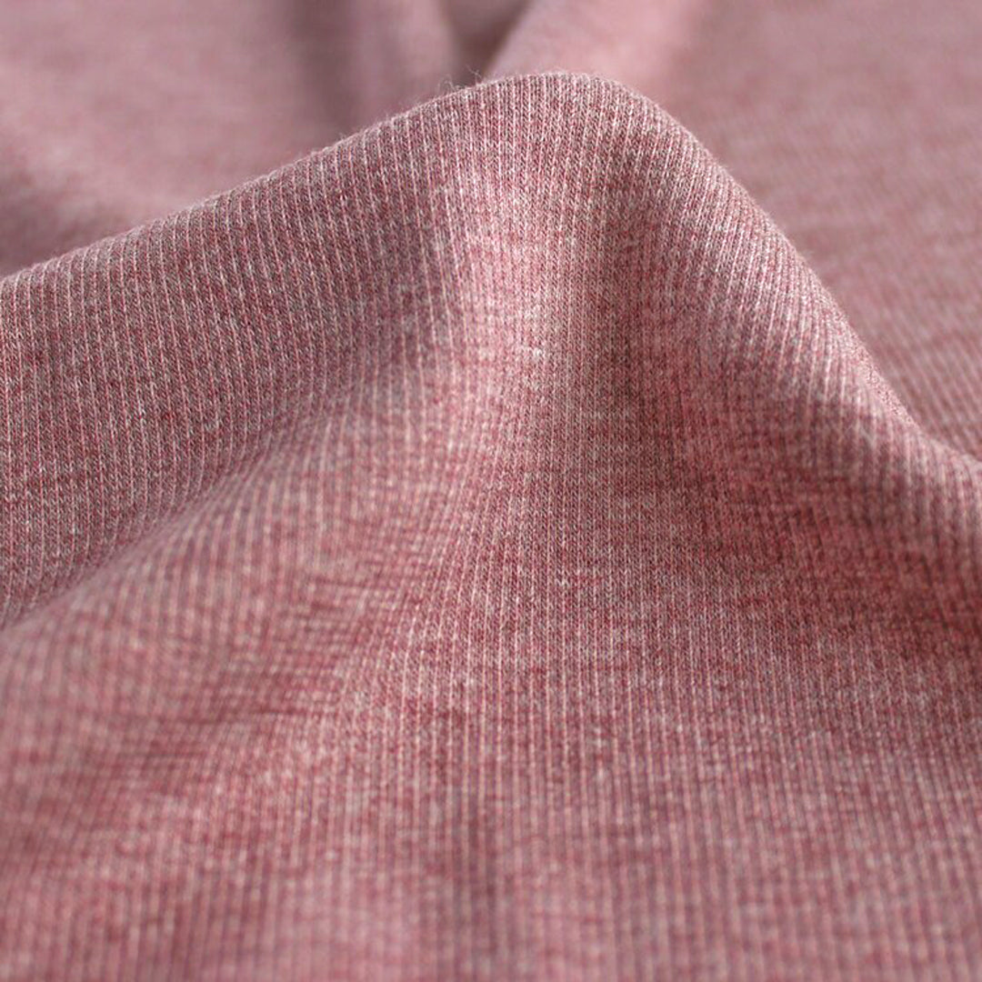 Bamboo & Cotton 2x2 Ribbing - Heather Dusty Rose