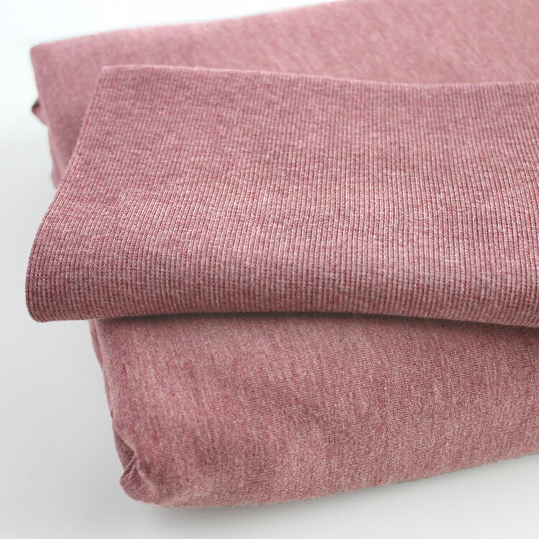 Bamboo & Cotton Stretch Fleece - Heather Dusty Rose