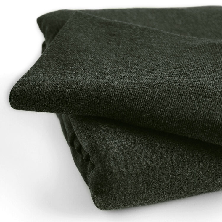 Bamboo & Cotton Stretch Fleece in Heather Forest | Blackbird Fabrics