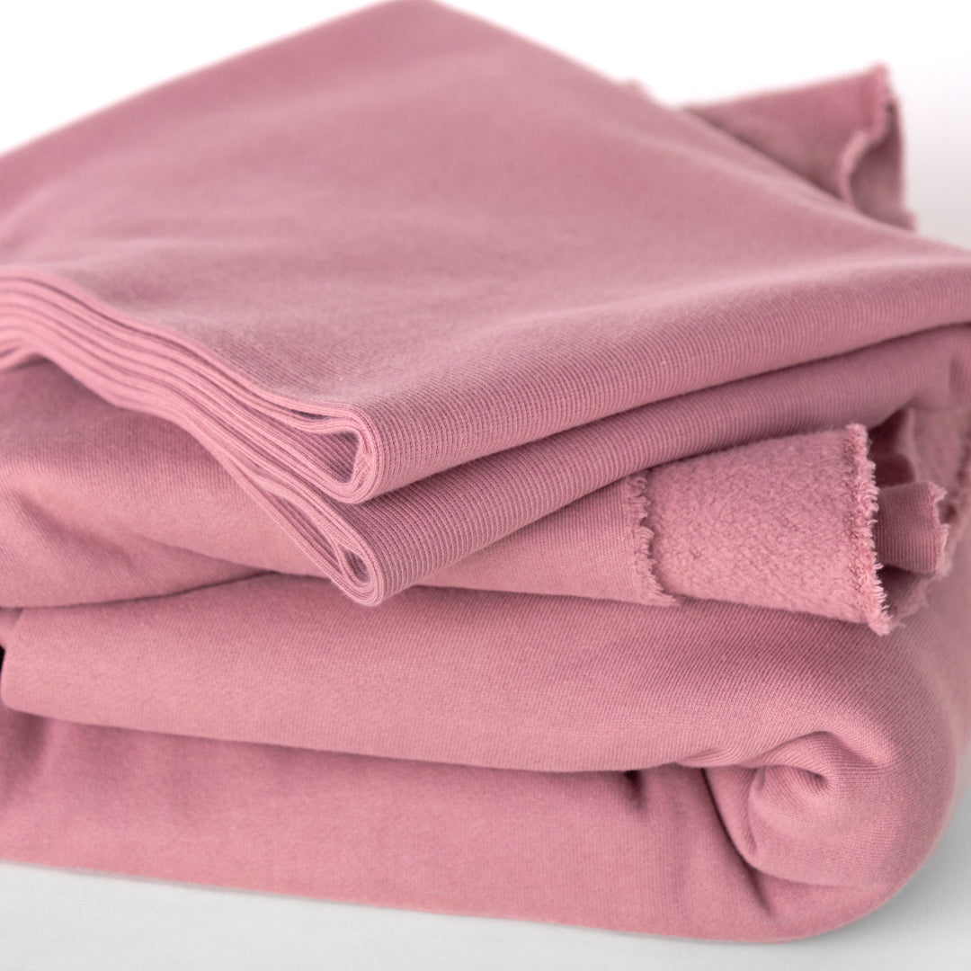 100% Organic Cotton Sweatshirt Fleece - Wild Rose
