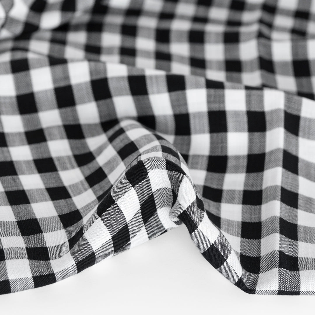 Gingham TENCEL™ Lyocell Twill - Black/White