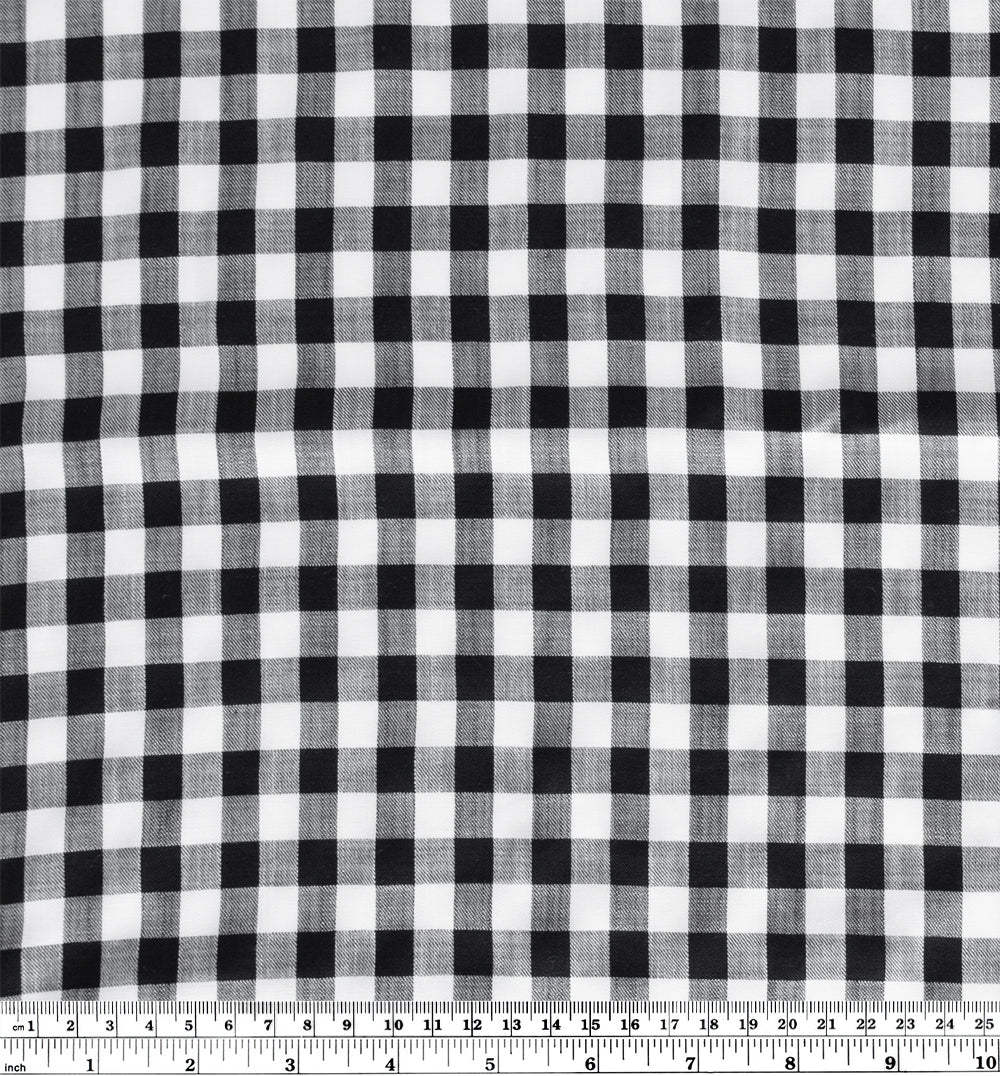 Gingham TENCEL™ Lyocell Twill - Black/White