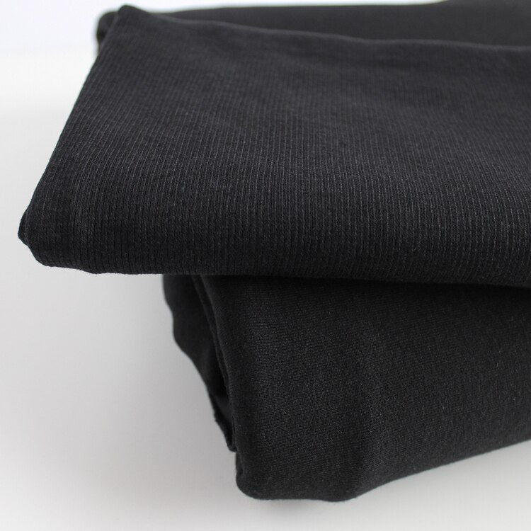 Bamboo & Cotton 2x2 Ribbing - Black