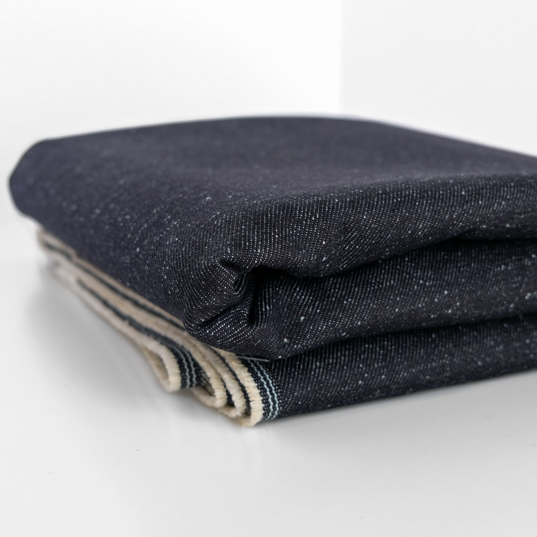 12oz Japanese Deadstock Non-Stretch Popcorn Denim - Dark Indigo
