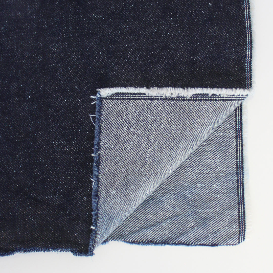 12oz Japanese Deadstock Non-Stretch Popcorn Denim - Dark Indigo